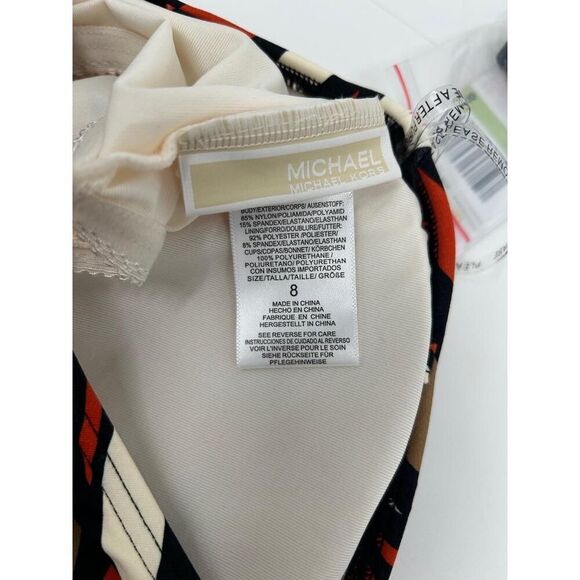 NWT Michael Kors Chic Swimwear Zebra Print One-Shoulder Women's Swimsuit Size 8 - Picture 6 of 10